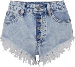 Faringoto Women's High Waist Hem Shredded Denim Shorts Large 6689