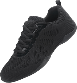 FLIOZY White Cheer Shoes Womens Dance Shoes Youth Girls Professional Competition Athletic Walking Sneakers Training Shoes 3 Big Kid Black