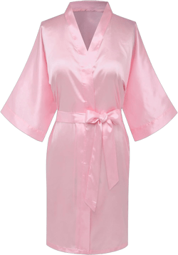 Women's Satin Kimono Robes Bridesmaid Wedding Robes Silky Bathrobes Summer Loungewear XX-Large Pink