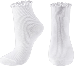 UTTPLL Womens Ruffle Casual Lettuce Socks Lovely Double Needle Ankle Boot Socks Athletic Soft Cotton Cute Crew Sock White One Size