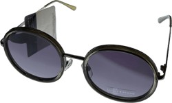 Lucky Brand Womens Oversized Round Grey Metal Sunglass, Bristol