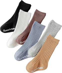 Baby Knee High Socks Unisex Non Slip Toddlers Boys Girls Cotton Long Socks for Newborn Anti-Skid Tube Crew Socks 0-12 Months Assorted, 6 Pack