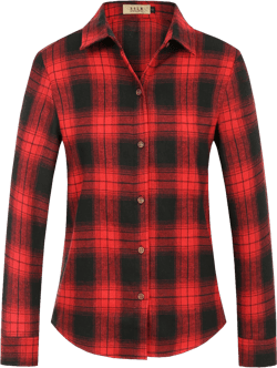 SSLR Flannel Shirts for Women Long Sleeve Button Down Shirts Plaid Lightweight Casual