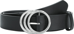 Women Leather Belts for Jeans Dresses Pants Fashion Ladies Waist Belt With Silver Buckle 34-37 (Pant 12-14) Black_silver