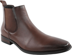 AZAR MAN Men's Chelsea Boots Genuine Leather Suede Dress Almond Toe 7 Dark Brown Leather