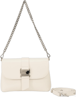 LA FESTIN Small Leather Shoulder Bag for Women with 2 Adjustable Straps Crossbody Purses, Satchel Bags Designer Handbags Ivory White