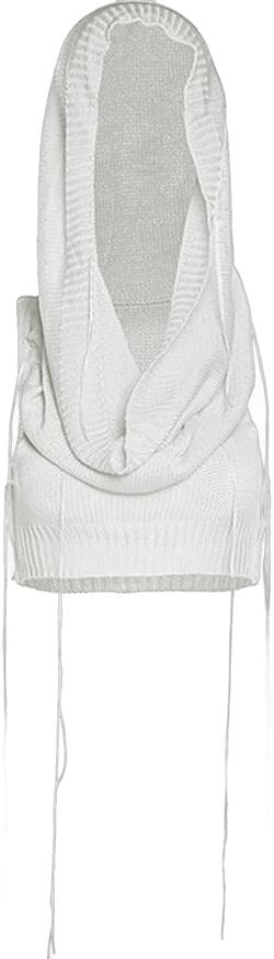 Women Sleeveless Cropped Crop Top Hoodies Sweater Knit Punk Hip Hop Dance Sexy Rave Cloth Large White