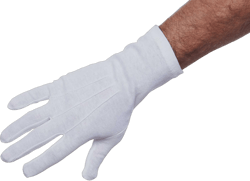 Current Color Guard Long Wrist Unisex Cotton Gloves (White, Small)