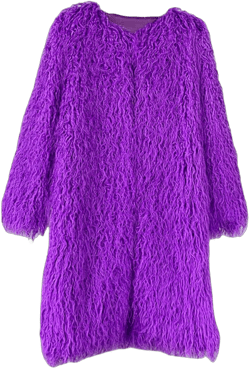 Women's Fluffy Faux Fur Long Jacket Overcoat Winter Spring Warm Outwear Parka Coat Outwear Medium Purple