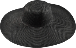 Women Wide Brim Straw Hat Travel Foldable Cap Sun Hat Summer Beach Sun Hat Holiday Swim Garden Straw Hat (Black)