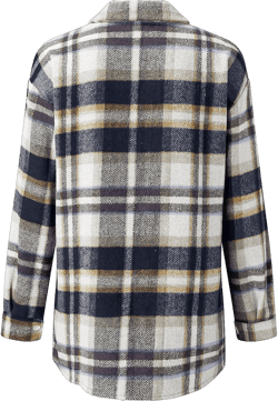 Women's Brushed Retro Plaid Shirts Causal Long Sleeve Flannel Button Down Pocketed Lapel Zip up Sweat (A8-Blue, XL)