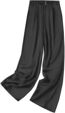 Betusline Women's Wide Leg Pants Business Casual Straight Office Trousers for Women, X-Small-3X-Large Small 7# Black Silk