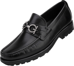 Men's Luxury Coffee Leather Penny Loafers, Classic Fashion Handmade Dress Shoes Casual Slip-on Loafer for Mens 10 Black