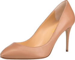XYD Women Classic Slip On Pumps Multi Solid Color/Print High Heels Stilettos Bridal Evening Party Dress Shoes 15 Nude Leather