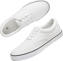 yageyan Men’s Low Top Canvas Walking Shoes Lace-up Fashion Sneakers Casual 10 White