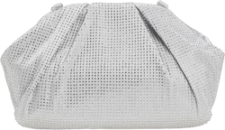 CHARMING TAILOR Evening Bag Women Wedding/Prom/Party Formal Purse Rhinestone Embellished Frame Satin Clutch Silver
