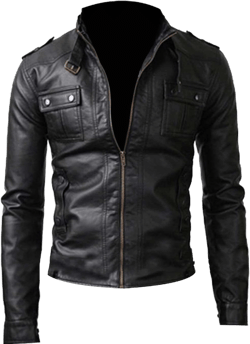 SpazeUp Men's Slim Fit Biker Faux Leather Biker Jacket Collection - Motorcyle Leather Jacket - Slimfit Leather for mens Small Q) Black Slim Fit Rider Jacket