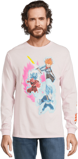 Future Trunks Men's & Big Men's Dragon Ball Z Cotton Graphic Tee with Long Sleeves, Sizes S-3XL