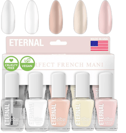 Eternal White French Nail Polish Set (ET VOILA) - Clear Nail Polish Set for Girls - Lasting & Quick Dry Pastel Nail Polish Set for Women for Home DIY Mani Pedi - Made in USA, 13.5mL (Set of 5) Et Voila