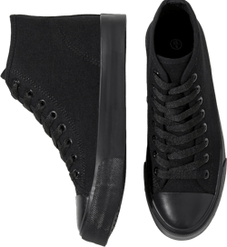 Uoidru High Top Sneakers for Women Canvas Shoes White Canvas High Tops Women Casual Shoes Lace Up Fashion Sneakers 9.5 Full Black