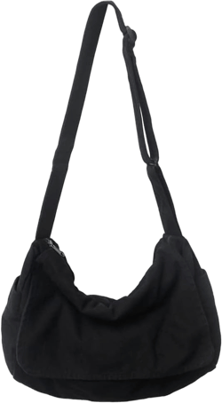Women’s Canvas Crossbody Bag Messenger Bag Casual Shoulder Bag Handbag Tote Bag Hobo Bag for Travel Unisex Black