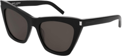 YVES SAINT LAURENT Women's Casual Rectangular Sunglasses Black-black-grey 55 Millimeters