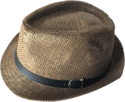 Straw Fedora Hat Classic Modern Panama Trilby Hats Short Brim Buckle Sun Hat for Men Women Medium Dark Brown