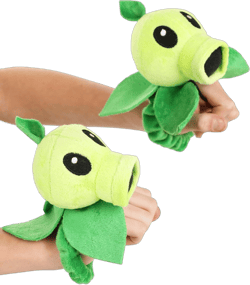 Fun Costumes Plants Vs Zombies Kids Threepeater Gloves - Peashooter Head, Leaf Collar, Elastic Design
