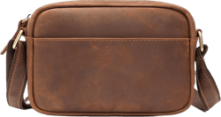 Crossbody Bag Handbag Leather Shoulder Bag Cell Phone Purse 8.5 inch Vintage Small Messenger Casual Daypack for Men Women (Brown)
