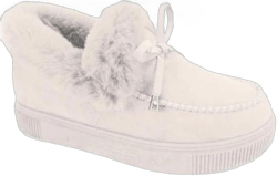 ZBYY Women's Winter Flat Boots Warm Durable Shoes Fur Lining Ankle Snow Boots Flats Platform Thick Plush Walking Loafer E White 6