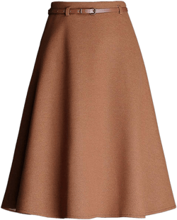 Women's A Line Flare Wool Blend Winter Midi Skirt
