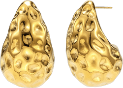 REELMAR Chunky Gold Hoop Earrings for Women Big Waterdrop Hammered Hoops Dupes Earrings Hypoallergenic Stainless Steel Hollow Teardrop Earrings Trendy Statement Jewelry
