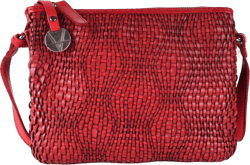 Genuine Leather Crossbody Sling Bag for Women - Trendy Casual Office Bag with Adjustable Strap Red