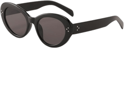 Small Oval Rivet Sunglasses For Women Vintage Green Gradient Sun Glasses Female Shades Black Gray One Size