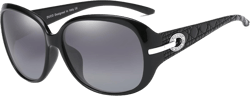 DUCO Classic Sunglasses for Women polarized womens sunglasses 100% UV Protection Shades 6214 Black Frame Gray Lens