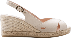 Viscata Llansa Canvas Wedge with Elegant Buckle Flattering 2 ½” Slingback Heel Women's Sandals with Breathable Organic Cotton Canvas and 100% Natural Jute Midsole for all Casual Occasions 7 Beige