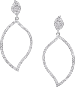 SWEETV Cubic Zirconia Statement Earrings for Women, Silver Rhinestone Drop Dangle Earrings for Wedding Bridal Prom Formal Party Gifts, Frame Earrings Jewelry Collections Style2-Silver