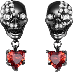 Skull Earrings 925 Sterling Silver Skull Stud Earrings Skull Jewelry for Women Halloween skull A
