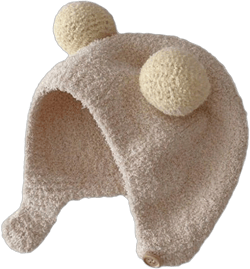 1pc Baby/Kids Coral Fleece Lined Knitted Ear Protection Cap, Unisex, Suitable For Autumn & Winter