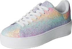 J. Adams Hero Platform Sneakers for Women - Casual Lace Up Fashion Tennis Shoes 9 Fine Rainbow Glitter