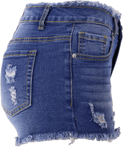 Womens High Waisted Skinny Stretchy Denim Shorts Casual Summer Frayed Raw Hem Distressed Ripped Jeans Hot Shorts Small Blue