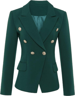 Hollow Back Rhinestone V Neck Blazer Jackets Coat for Women Work Casual Office Fashion Dressy Business Outfits Medium Green