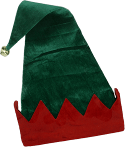 Northlight 22" Green and Red Unisex Adult Christmas Elf Hat Costume Accessory - One Size