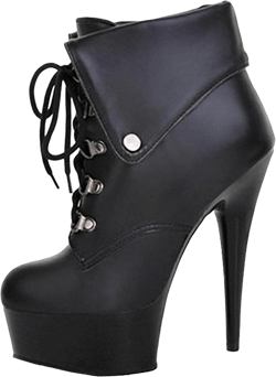 15CM/5.91IN Women's Fashion Sexy Round Head Female Stiletto Sexy Elegant Ladies Nightclub Boots Low Boots Platform high Heel Ankle Boots high-Heeled Pole Dancer Boots,Black,16