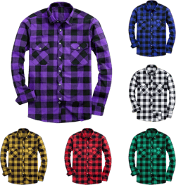 BiZtdJrK Mens Flannel Plaid Shirt Loose Fit Long Sleeve Shirts Casual Button Down Shirts with Pockets Prime Deals of The Day Blue L