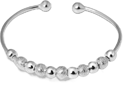 PLGEBR Womens 925 Sterling Silver Bead Ball Love Cuff Bangle Hot new Bracelet I5L3