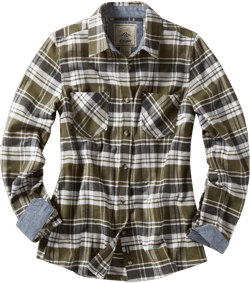 CQR CLSX Women's Plaid Flannel Shirt Long Sleeve, All-Cotton Soft Brushed Casual Button Down Shirts, Flannel Plaid Shirts Olive Green, Medium