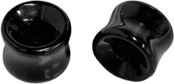 NewZenro Hollow Black Obsidian Natural Stone Ear Plugs Gauges Tunnel Expanders Stretcher Saddle Organic Agate Double Flared Flesh Earrings for Men Women Fashion Piercings Body Jewelry Gift 0g(8mm)