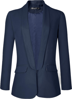 Urban CoCo Women's Office Blazer Jacket Open Front Womens Blazers for Work Professional Navy Blue XX-Large