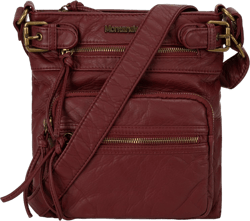 Montana West Crossbody Bag for Women Soft Washed Leather Multi Pocket Shoulder Purses Y#burgundy Red